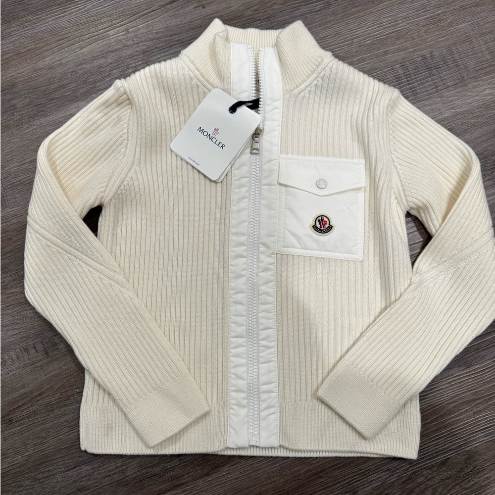 Moncler Cardigan Tricot White Zip Up Knitted Sweater Cardigan - Picture 3 of 13